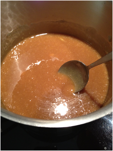 Hot melt-your-heart butterscotch sauce, thick and dreamy...