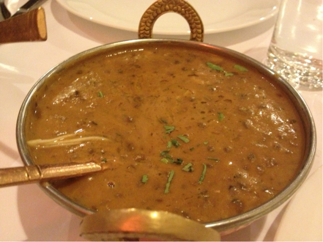 DAAL MAKHANI - Black lentil, cooked in low fire then sautéed with butter, onion, tomato and special spices ($13.90)