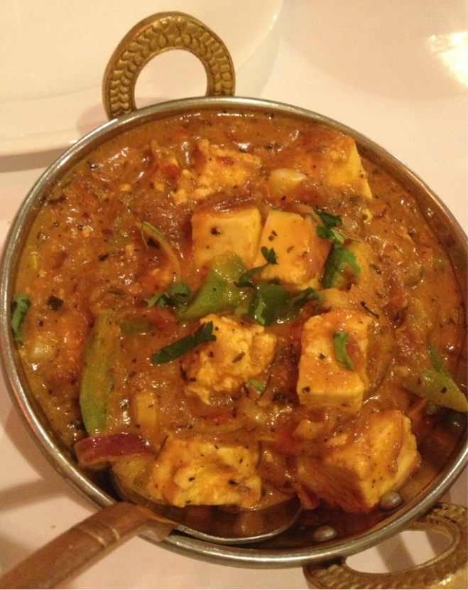PANEER KA SALAN - Strips of paneer, capsicum, onion, tomatoes & coriander cooked with tempered with homemade spices ($13.90)